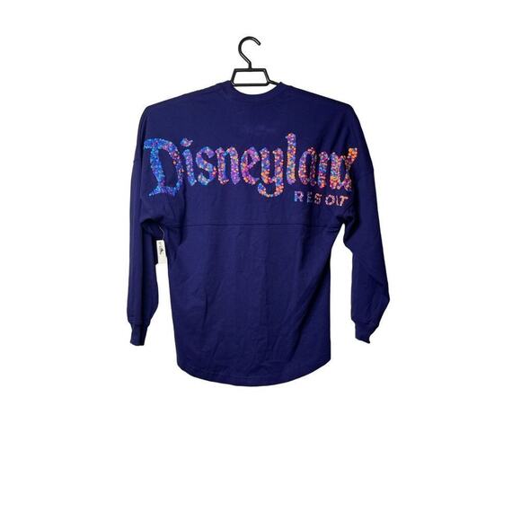 Disneyland Resort Unisex Purple Sparkle Glitter Castle Jersey Pullover Top XS - Picture 3 of 16